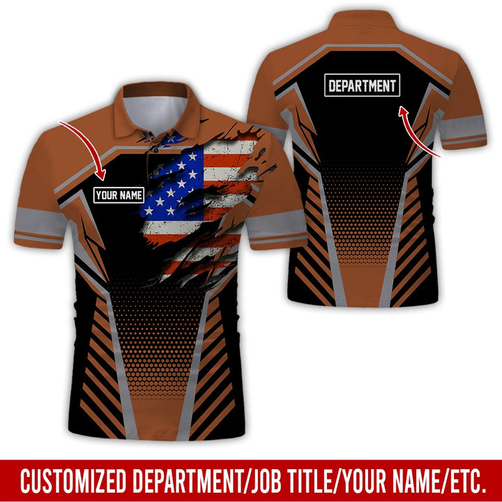 Personalized Name And Flag Workwear Style All Over Printed Clothes ND685
