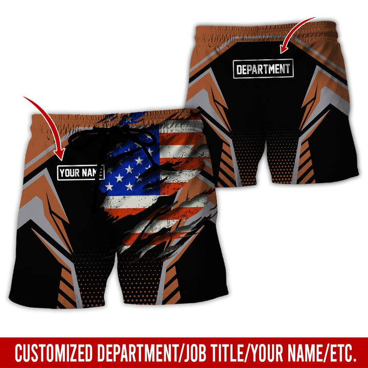 Personalized Name And Flag Workwear Style All Over Printed Clothes ND685