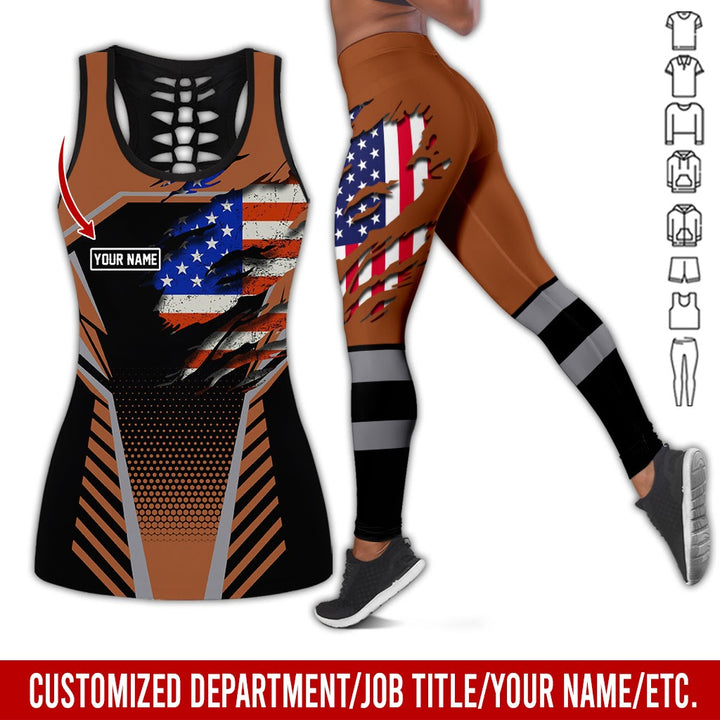 Personalized Name And Flag Workwear Style All Over Printed Clothes ND685
