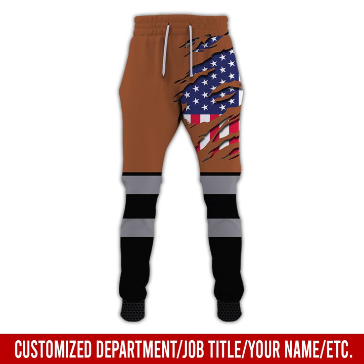 Personalized Name And Flag Workwear Style All Over Printed Clothes ND685
