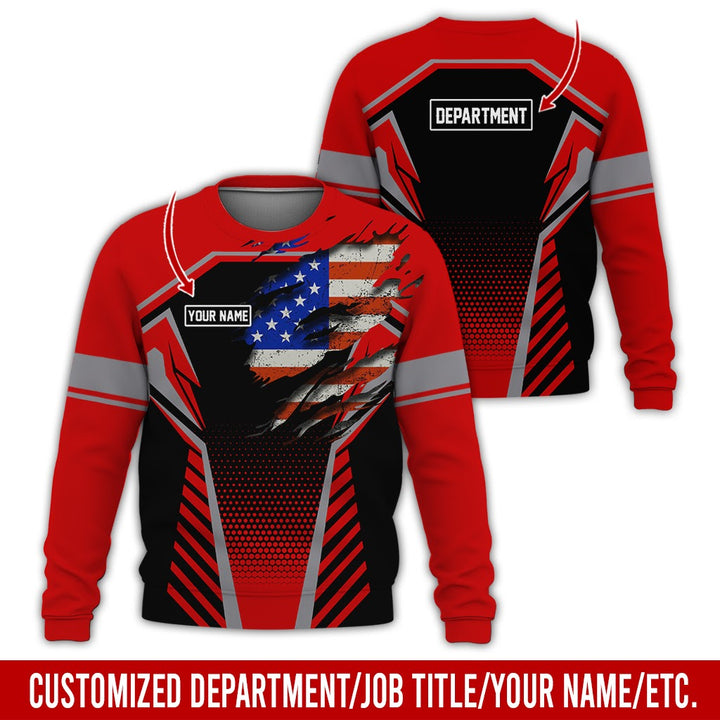 Personalized Name And Flag Workwear Style All Over Printed Clothes ND685