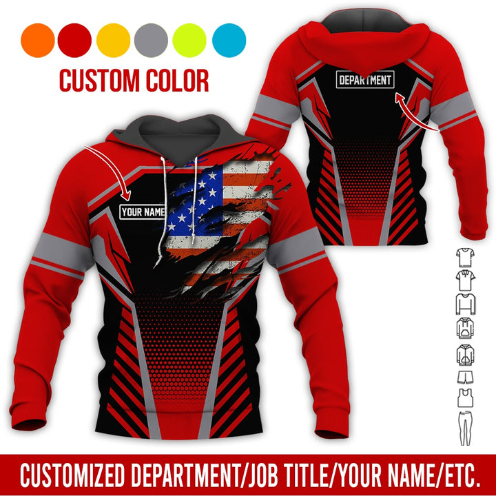 Personalized Name And Flag Workwear Style All Over Printed Clothes ND685