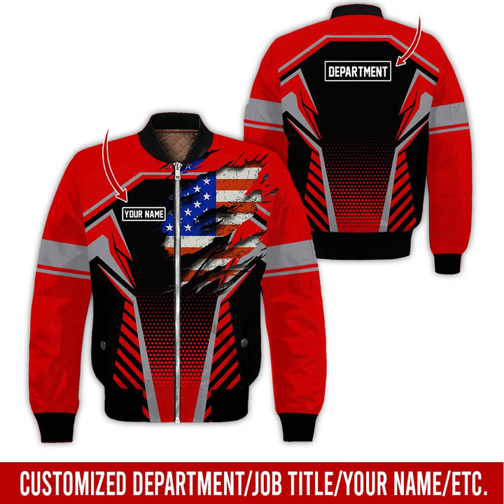 Personalized Name And Flag Workwear Style All Over Printed Clothes ND685
