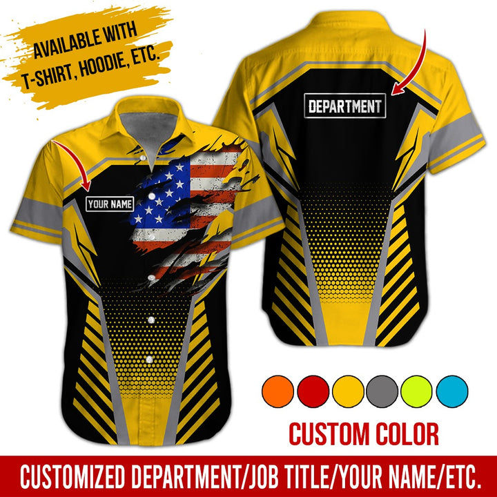 Personalized Name And Flag Workwear Style All Over Printed Clothes ND685