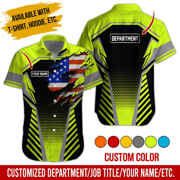 Personalized Name And Flag Workwear Style All Over Printed Clothes ND685