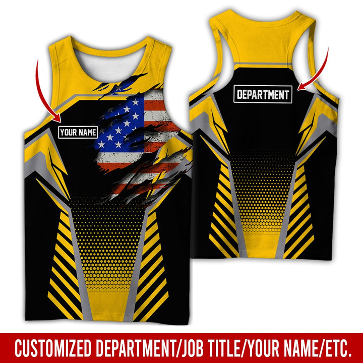 Personalized Name And Flag Workwear Style All Over Printed Clothes ND685
