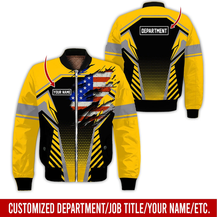 Personalized Name And Flag Workwear Style All Over Printed Clothes ND685