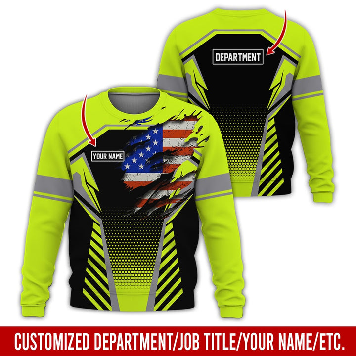 Personalized Name And Flag Workwear Style All Over Printed Clothes ND685