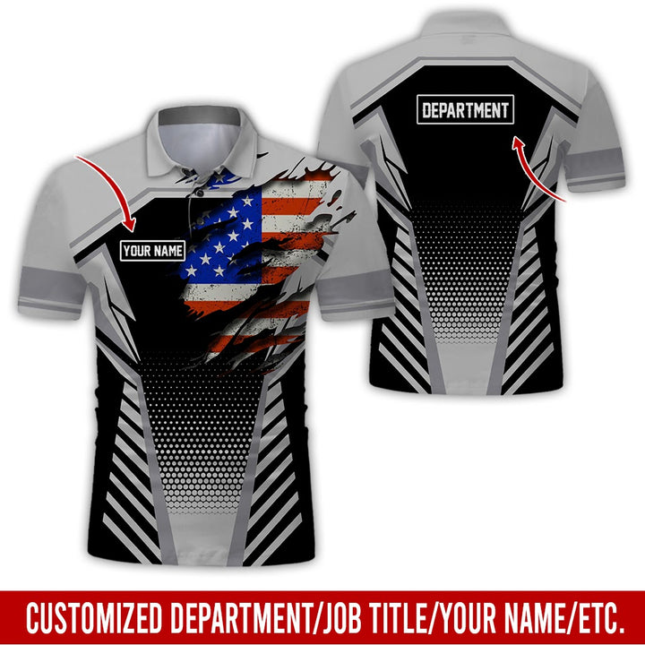 Personalized Name And Flag Workwear Style All Over Printed Clothes ND685