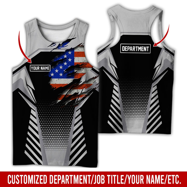 Personalized Name And Flag Workwear Style All Over Printed Clothes ND685