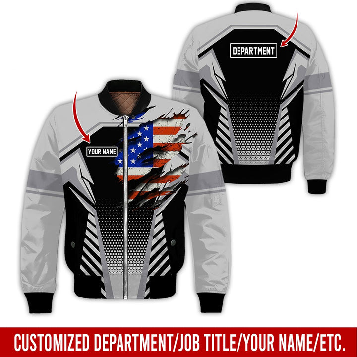 Personalized Name And Flag Workwear Style All Over Printed Clothes ND685