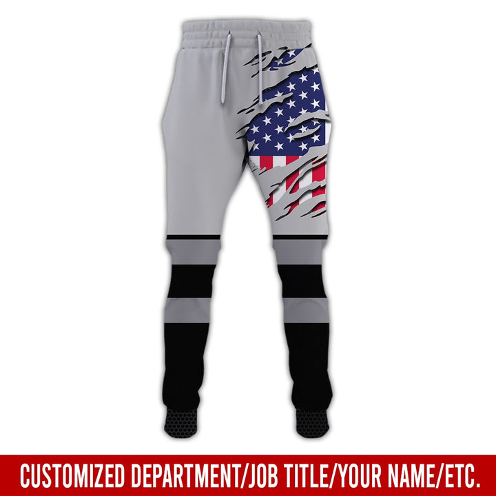 Personalized Name And Flag Workwear Style All Over Printed Clothes ND685