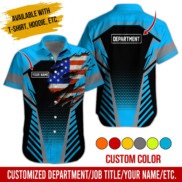 Personalized Name And Flag Workwear Style All Over Printed Clothes ND685