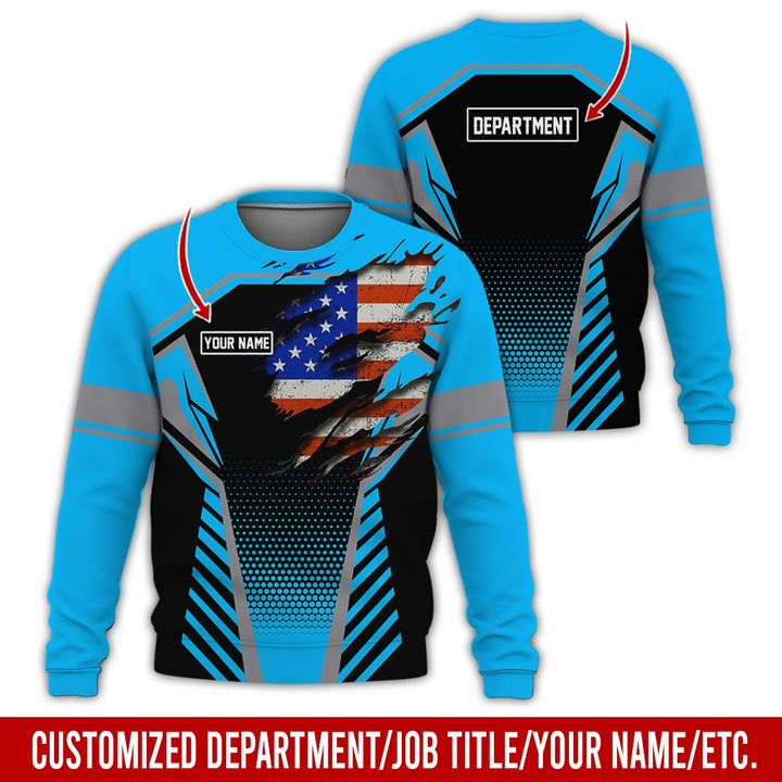 Personalized Name And Flag Workwear Style All Over Printed Clothes ND685