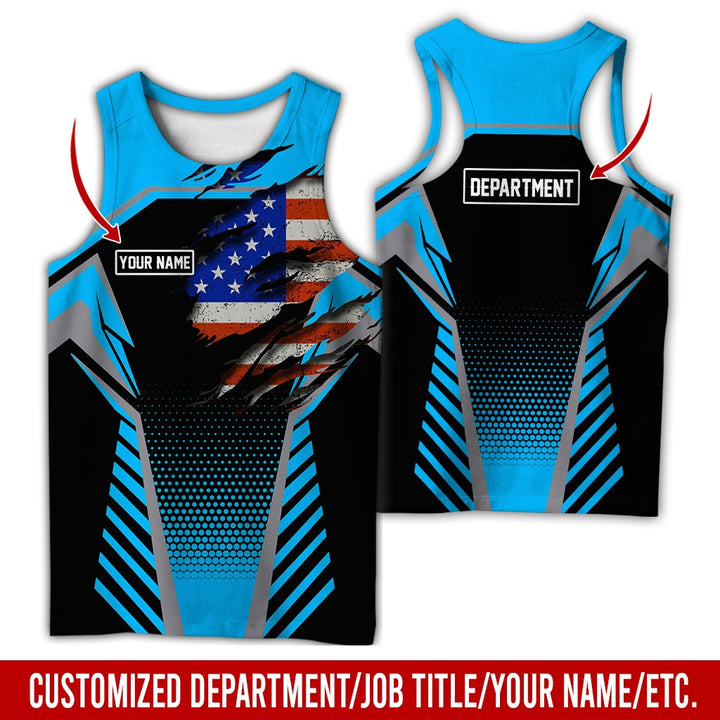 Personalized Name And Flag Workwear Style All Over Printed Clothes ND685