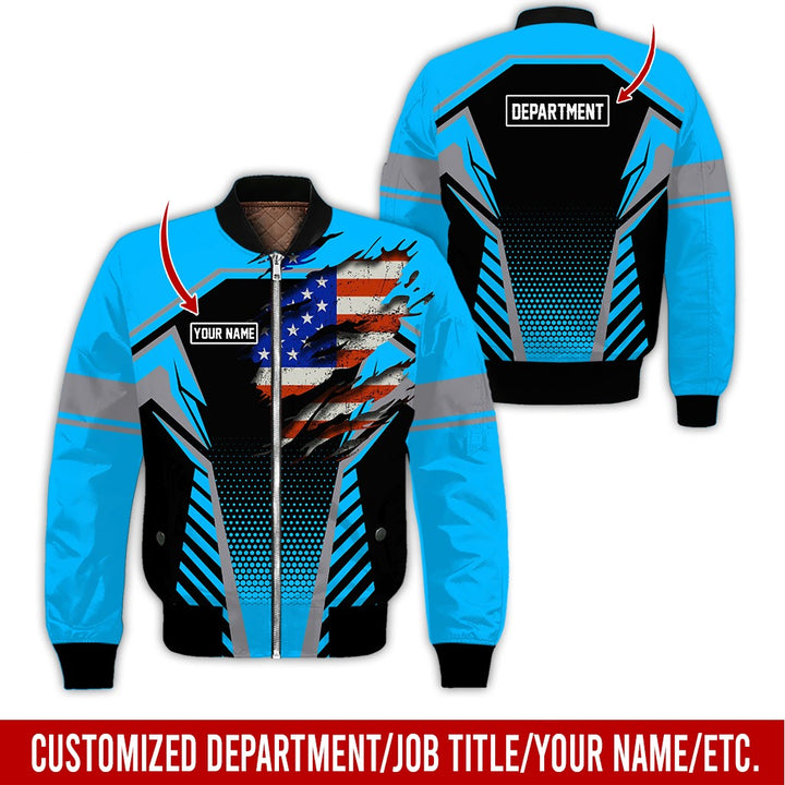 Personalized Name And Flag Workwear Style All Over Printed Clothes ND685