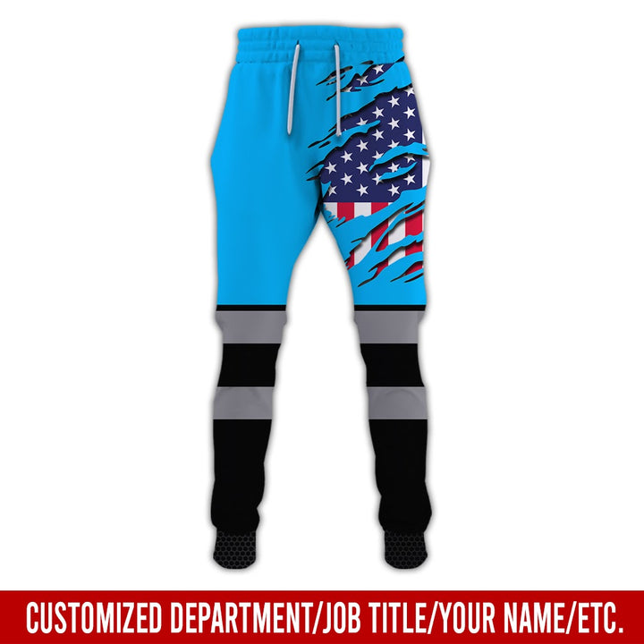 Personalized Name And Flag Workwear Style All Over Printed Clothes ND685