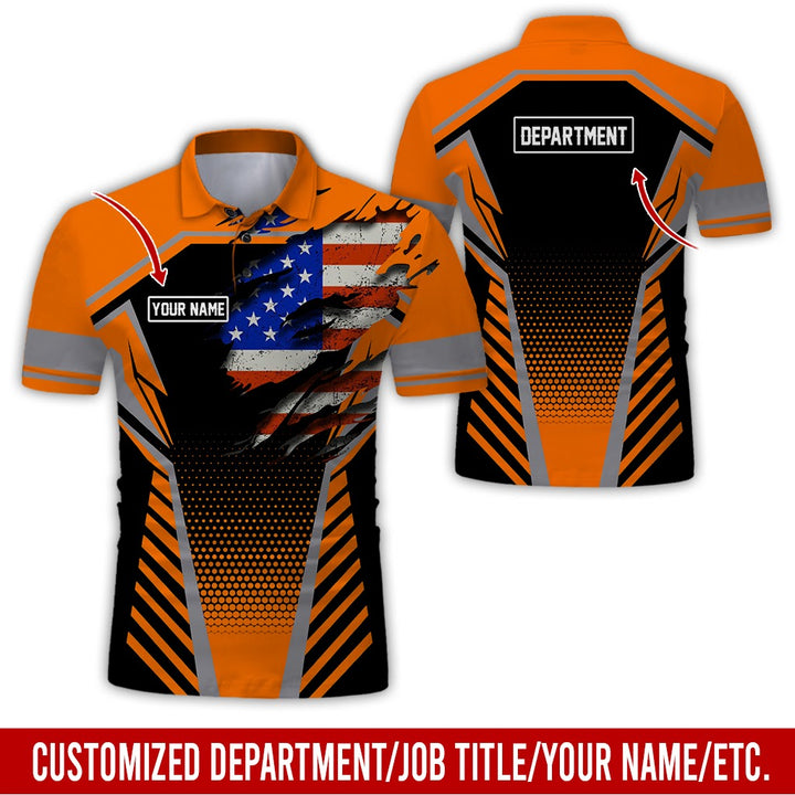 Personalized Name And Flag Workwear Style All Over Printed Clothes ND685