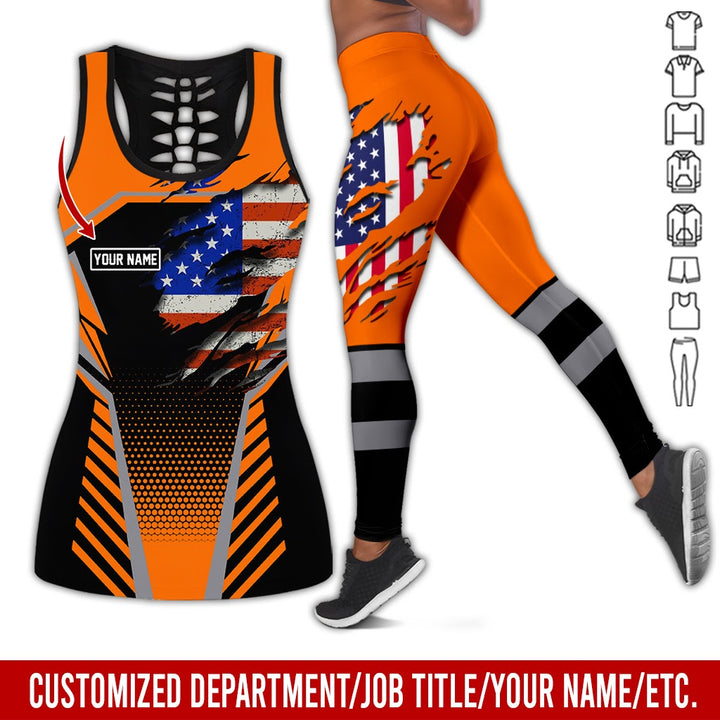 Personalized Name And Flag Workwear Style All Over Printed Clothes ND685
