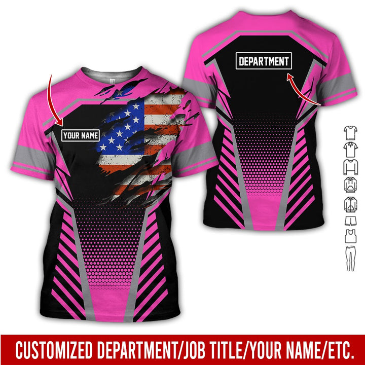 Personalized Name And Flag Workwear Style All Over Printed Clothes ND685