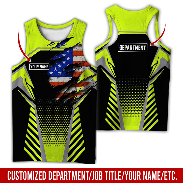 Personalized Name And Flag Workwear Style All Over Printed Clothes ND685