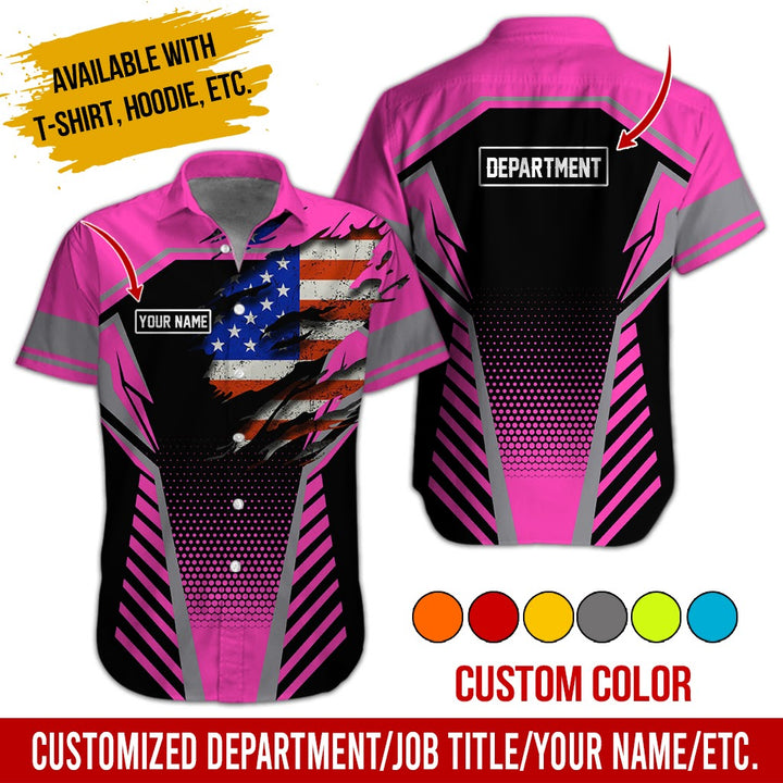Personalized Name And Flag Workwear Style All Over Printed Clothes ND685