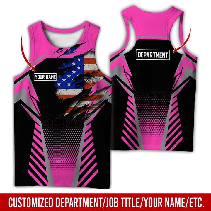Personalized Name And Flag Workwear Style All Over Printed Clothes ND685