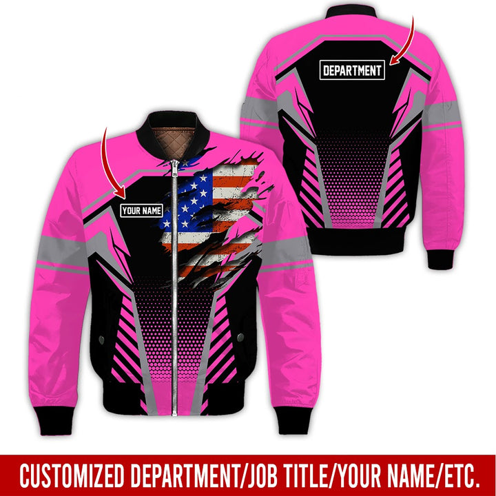 Personalized Name And Flag Workwear Style All Over Printed Clothes ND685
