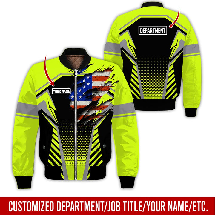 Personalized Name And Flag Workwear Style All Over Printed Clothes ND685