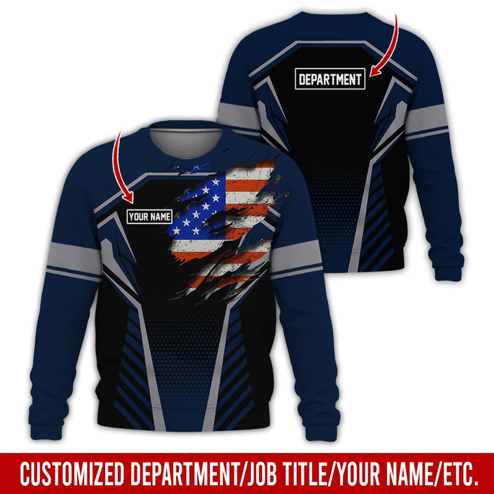 Personalized Name And Flag Workwear Style All Over Printed Clothes ND685