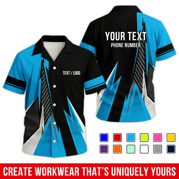 Personalized Team Hawaiian Shirt – Custom Logo Work Shirt