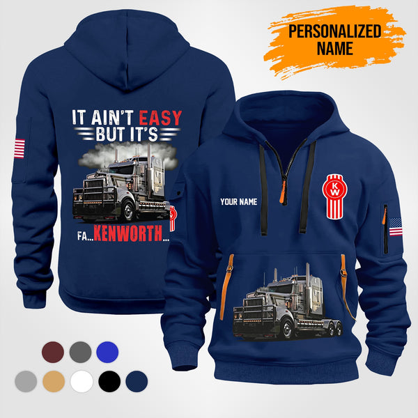 Customized Name And Color Truck Driver Uniform Quarter Zip Hoodie PU168