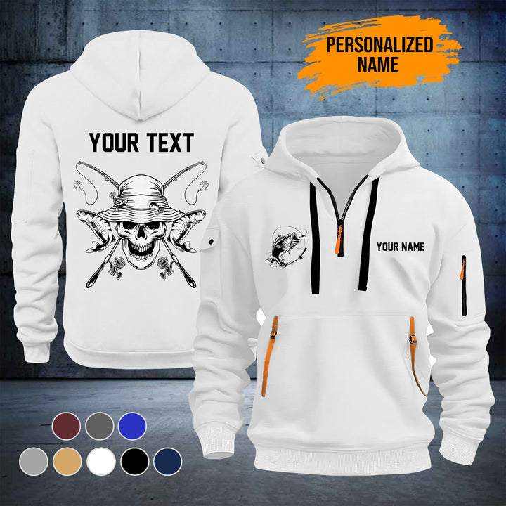 Personalized Name Fishing Quarter Zip Hoodie MS757