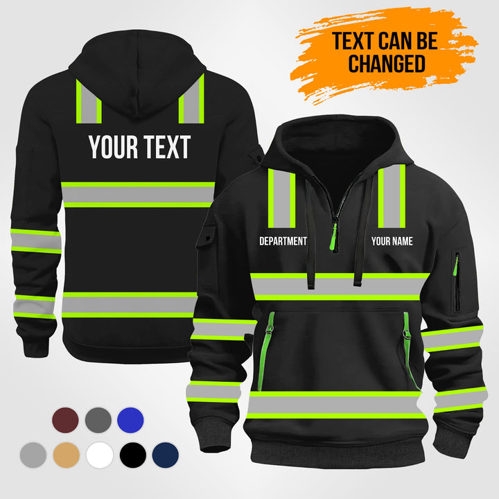 Customized Name And Color Love Heavy Equipment Uniform Quarter Zip Hoodie KS491