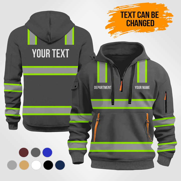 Customized Name And Color Love Heavy Equipment Uniform Quarter Zip Hoodie KS491