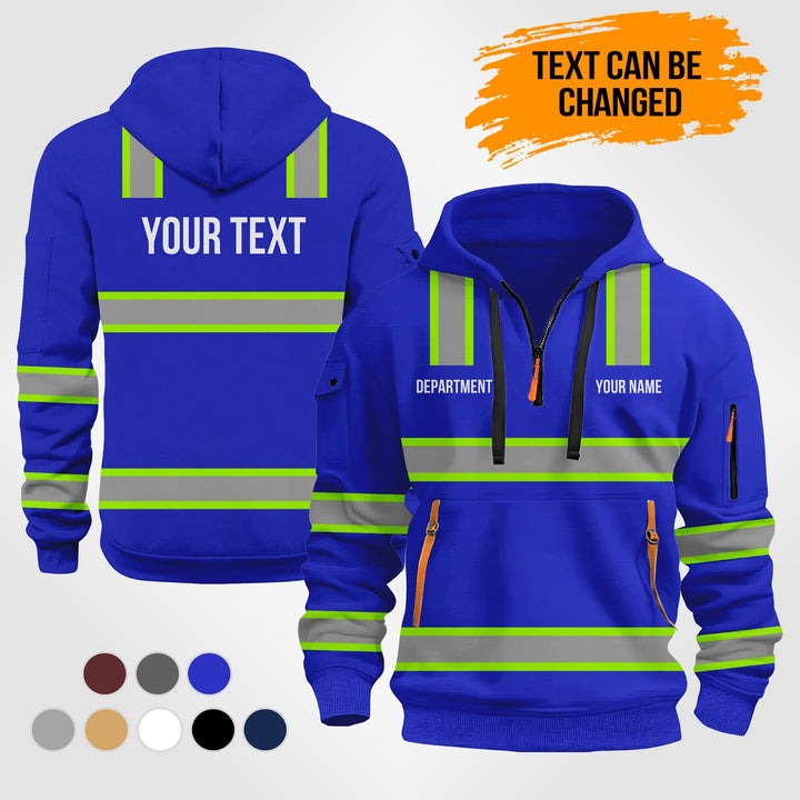 Customized Name And Color Love Heavy Equipment Uniform Quarter Zip Hoodie KS491