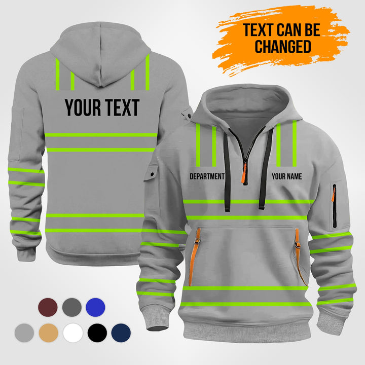 Customized Name And Color Love Heavy Equipment Uniform Quarter Zip Hoodie KS491