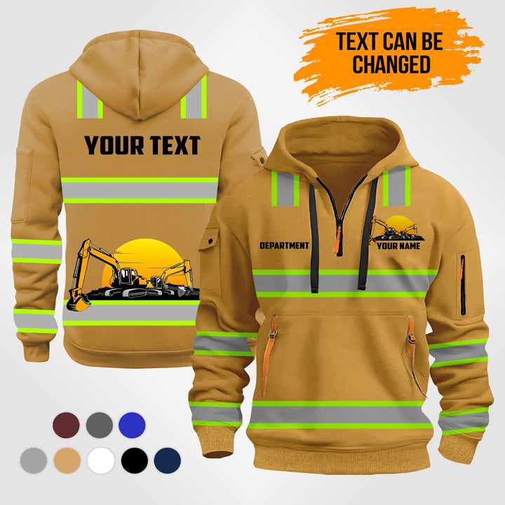 Love Heavy Equipment Uniform Style Top Gift Man's Quarter Zip KS520