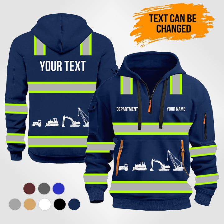 Love Heavy Equipment Uniform Style Top Gift Man Uniform Quarter Zip Hoodie KS591