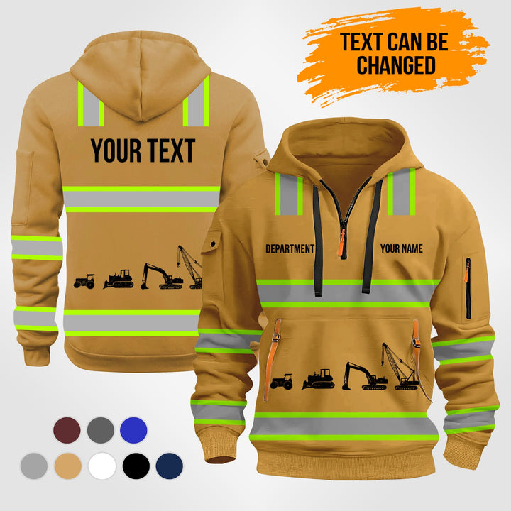 Love Heavy Equipment Uniform Style Top Gift Man Uniform Quarter Zip Hoodie KS591