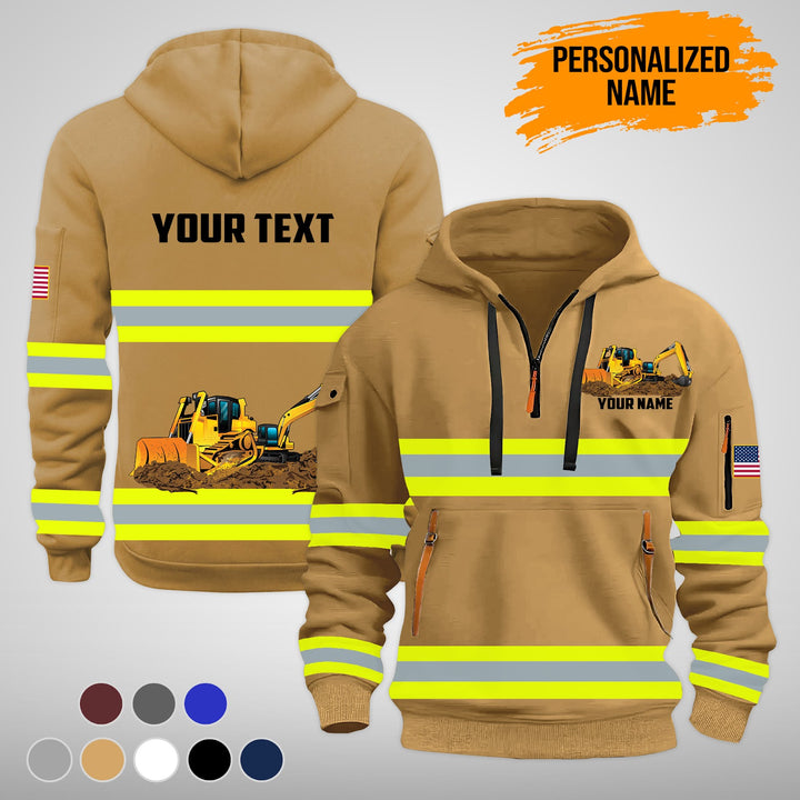 Love Heavy Equipment Uniform Style Top Gift Man? Quarter Zip Hoodie FY95