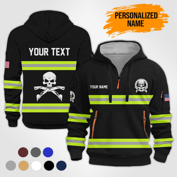 Customized Name And Text Uniform 3D Quarter Zip Hoodie TZ728