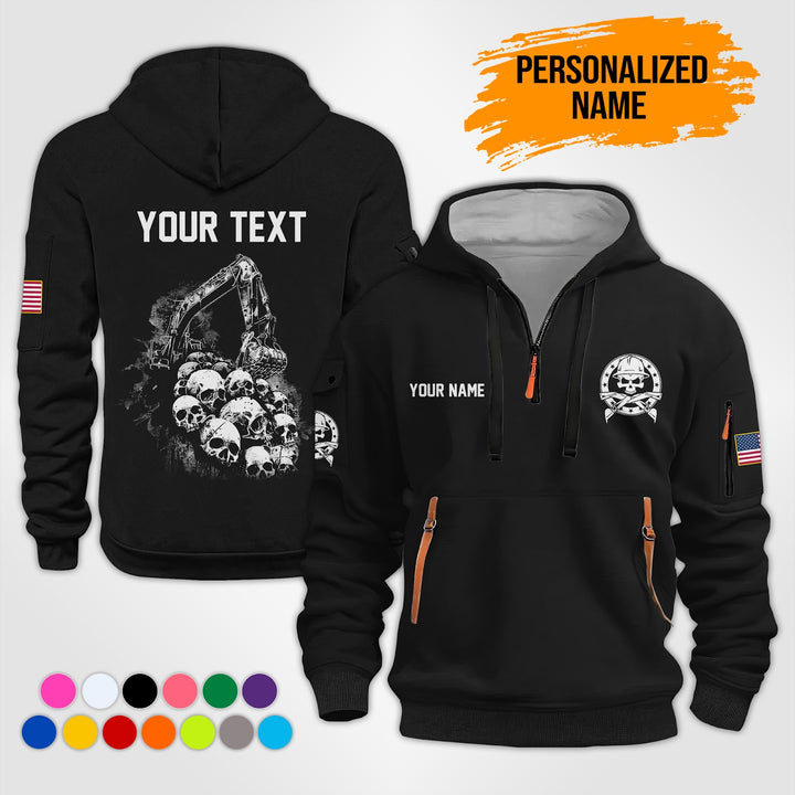 Personalized Name Love Heavy Equipment Uniform  3D Quarter Zip Hoodie KS656