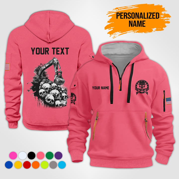 Personalized Name Love Heavy Equipment Uniform  3D Quarter Zip Hoodie KS656
