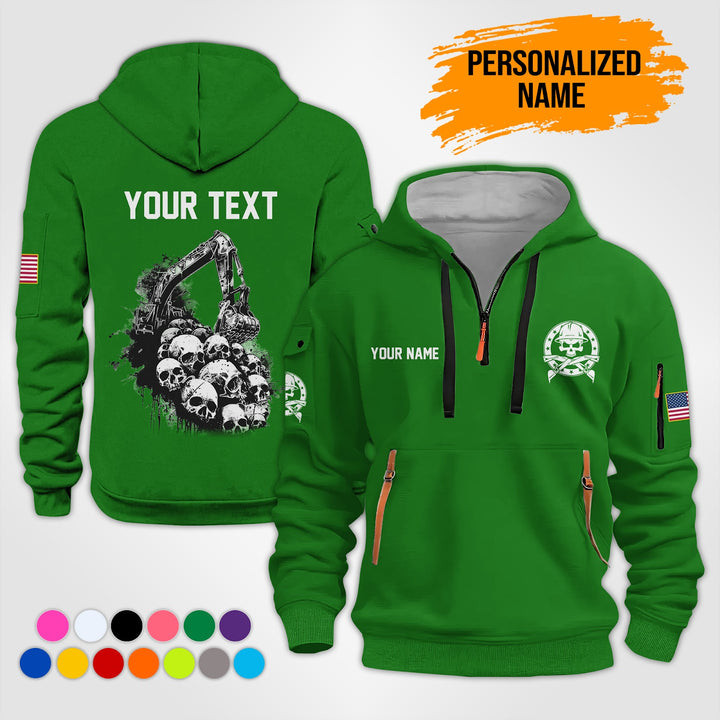 Personalized Name Love Heavy Equipment Uniform  3D Quarter Zip Hoodie KS656