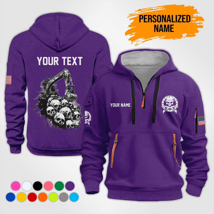 Personalized Name Love Heavy Equipment Uniform  3D Quarter Zip Hoodie KS656