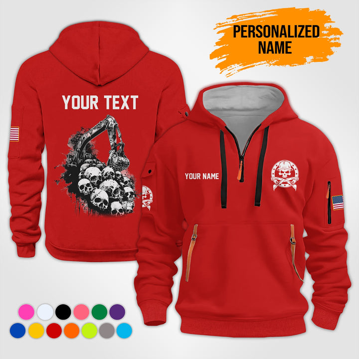 Personalized Name Love Heavy Equipment Uniform  3D Quarter Zip Hoodie KS656