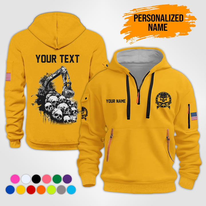 Personalized Name Love Heavy Equipment Uniform  3D Quarter Zip Hoodie KS656