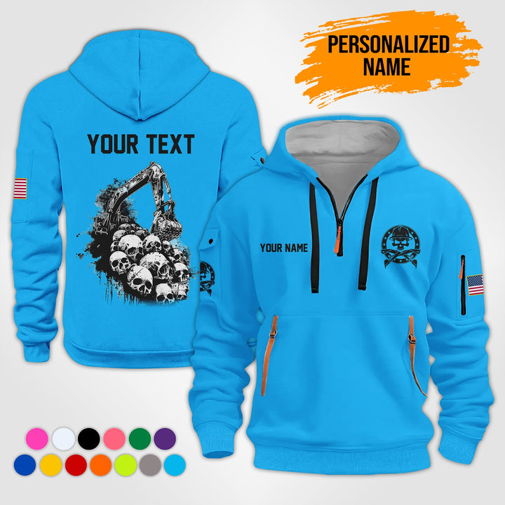 Personalized Name Love Heavy Equipment Uniform  3D Quarter Zip Hoodie KS656
