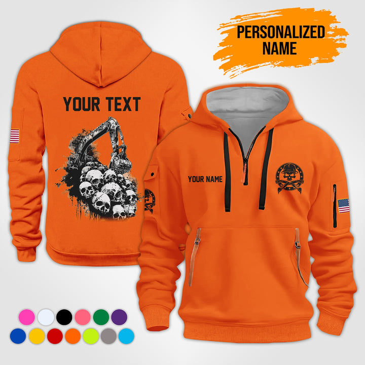 Personalized Name Love Heavy Equipment Uniform  3D Quarter Zip Hoodie KS656